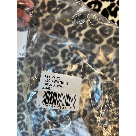 AFRM Helo Oversized Tee T-Shirt Top Womens S Leopard Print Brown Crew Neck NWT - Picture 8 of 8